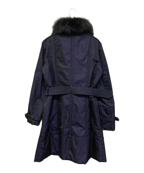 BURBERRY LONDON（バーバリーロンドン）BURBERRY LONDON (バーバリーロンドン) フォックスファー付き中綿コート ネイビー サイズ:SIZE 40の古着・服飾アイテム
