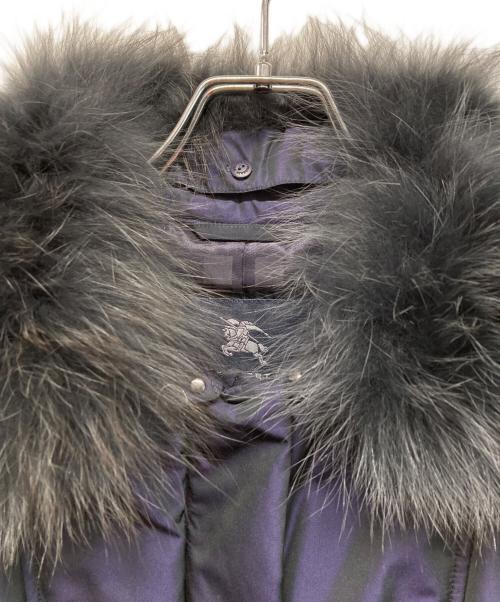 BURBERRY LONDON（バーバリーロンドン）BURBERRY LONDON (バーバリーロンドン) フォックスファー付き中綿コート ネイビー サイズ:SIZE 40の古着・服飾アイテム