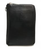 Yohji Yamamoto pour hommeヨウジヤマモト プールオム）の古着「Cow Leather Zipper Wallet S」｜ブラック