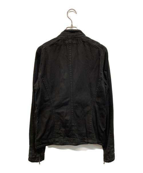 JULIUS（ユリウス）JULIUS (ユリウス) ダメージドコーティングデニムライダースジャケット ブラック サイズ:SIZE 2の古着・服飾アイテム