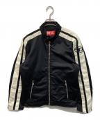 DIESELディーゼル）の古着「J-BECKバイカージャケット」｜ブラック×ホワイト