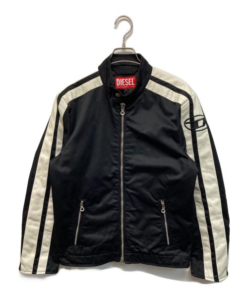 DIESEL（ディーゼル）DIESEL (ディーゼル) J-BECKバイカージャケット ブラック×ホワイト サイズ:SIZE 44の古着・服飾アイテム