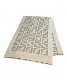 FENDI（フェンディ）の古着「ズッカ柄ウールマフラー」｜ベージュ