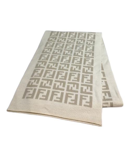 FENDI（フェンディ）FENDI (フェンディ) ズッカ柄ウールマフラー ベージュの古着・服飾アイテム