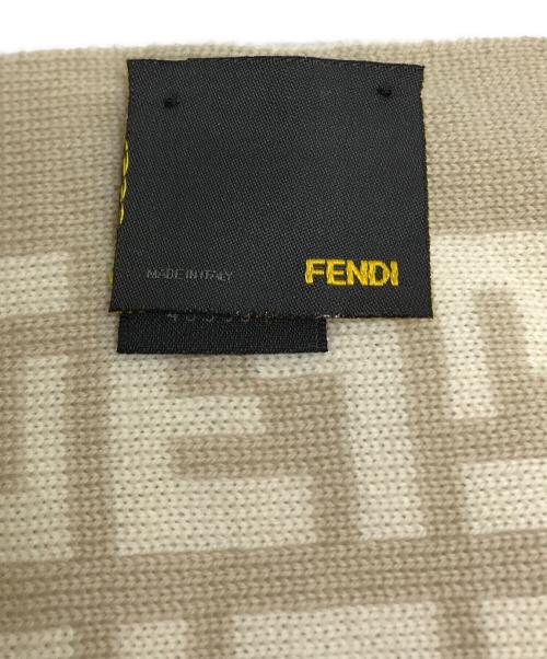 FENDI（フェンディ）FENDI (フェンディ) ズッカ柄ウールマフラー ベージュの古着・服飾アイテム