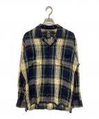 RRLダブルアールエル）の古着「開襟タータンチェックシャツ」｜ネイビー×ベージュ