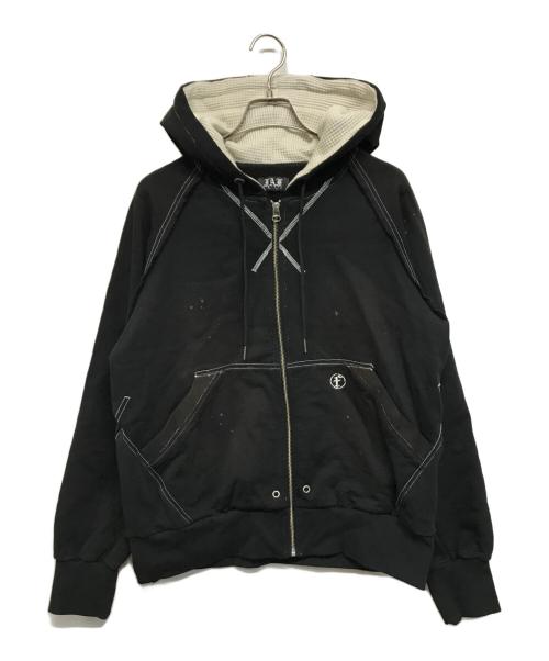 FAF Fake As Flowers（エフエーエフ(フェイクアズフラワーズ)）FAF Fake As Flowers (エフエーエフ(フェイクアズフラワーズ)) AGED ZIP UP HOODIE（エイジド　ジップアップフーディー） ブラック サイズ:1の古着・服飾アイテム