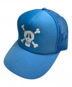 stussyステューシー）の古着「90sスカルボーンメッシュキャップ」｜ブルー