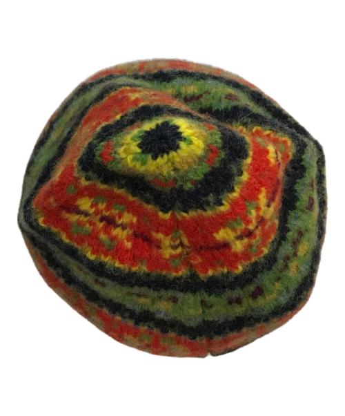 nicholas daley（ニコラス デイリー）Nicholas Daley (ニコラス デイリー) ニット帽 レッド×グレーの古着・服飾アイテム