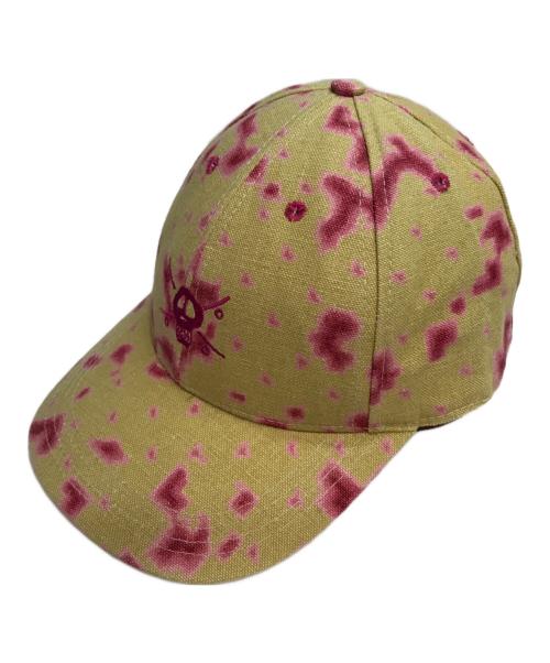 stussy（ステューシー）stussy (ステューシー) 90’Ｓスカル刺繍キャップ ベージュ×ピンクの古着・服飾アイテム