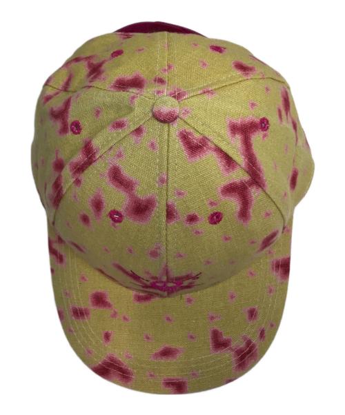 stussy（ステューシー）stussy (ステューシー) 90’Ｓスカル刺繍キャップ ベージュ×ピンクの古着・服飾アイテム