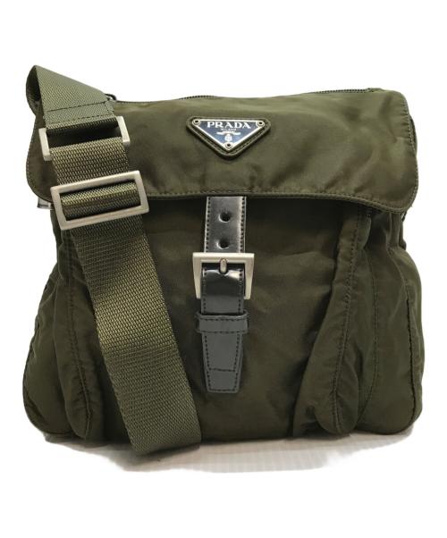 PRADA（プラダ）PRADA (プラダ) ナイロンショルダーバッグ オリーブの古着・服飾アイテム
