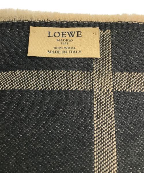 LOEWE（ロエベ）LOEWE (ロエベ) アナグラム ウールストール ベージュ×ブラックの古着・服飾アイテム