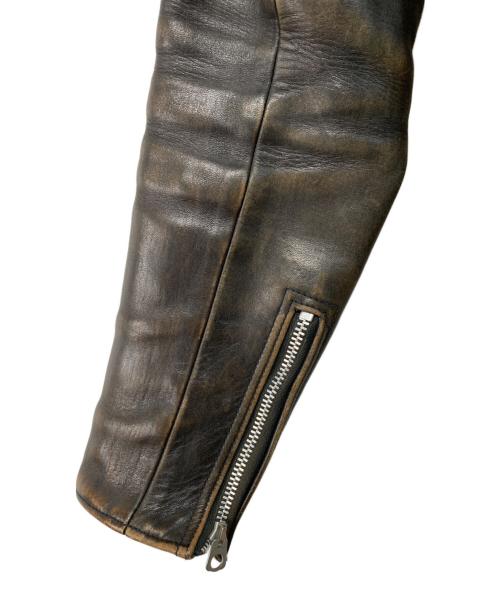 FINE CREEK LEATHERS（ファインクリークレザーズ）FINE CREEK LEATHERS (ファインクリークレザーズ) レオンカスタム レザーライダースジャケット ブラウン サイズ:SIZE 38の古着・服飾アイテム