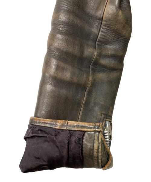 FINE CREEK LEATHERS（ファインクリークレザーズ）FINE CREEK LEATHERS (ファインクリークレザーズ) レオンカスタム レザーライダースジャケット ブラウン サイズ:SIZE 38の古着・服飾アイテム