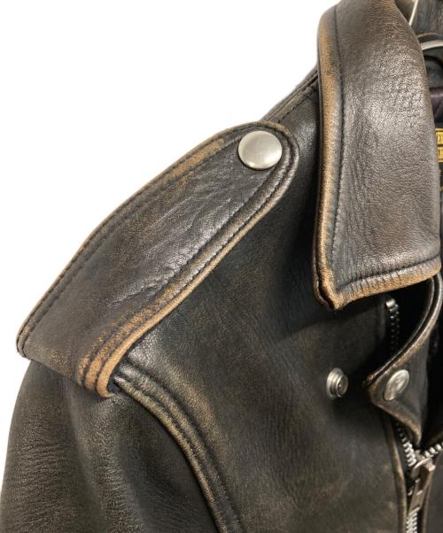 FINE CREEK LEATHERS（ファインクリークレザーズ）FINE CREEK LEATHERS (ファインクリークレザーズ) レオンカスタム レザーライダースジャケット ブラウン サイズ:SIZE 38の古着・服飾アイテム