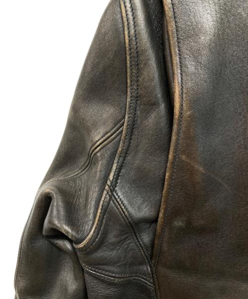 FINE CREEK LEATHERS（ファインクリークレザーズ）FINE CREEK LEATHERS (ファインクリークレザーズ) レオンカスタム レザーライダースジャケット ブラウン サイズ:SIZE 38の古着・服飾アイテム