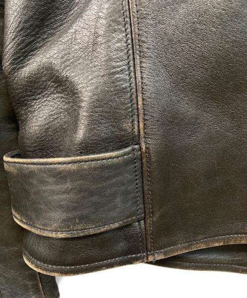 FINE CREEK LEATHERS（ファインクリークレザーズ）FINE CREEK LEATHERS (ファインクリークレザーズ) レオンカスタム レザーライダースジャケット ブラウン サイズ:SIZE 38の古着・服飾アイテム