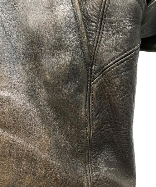 FINE CREEK LEATHERS（ファインクリークレザーズ）FINE CREEK LEATHERS (ファインクリークレザーズ) レオンカスタム レザーライダースジャケット ブラウン サイズ:SIZE 38の古着・服飾アイテム