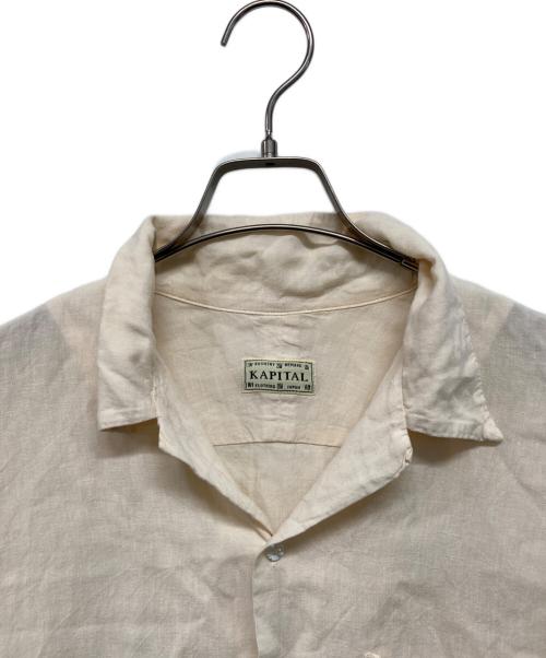 KAPITAL（キャピタル）KAPITAL (キャピタル) Soft Linen Open Collar Shirt(ソフトリネン　オープンカラーシャツ) アイボリー サイズ:Mの古着・服飾アイテム