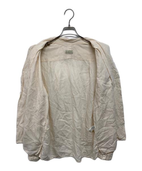 KAPITAL（キャピタル）KAPITAL (キャピタル) Soft Linen Open Collar Shirt(ソフトリネン　オープンカラーシャツ) アイボリー サイズ:Mの古着・服飾アイテム