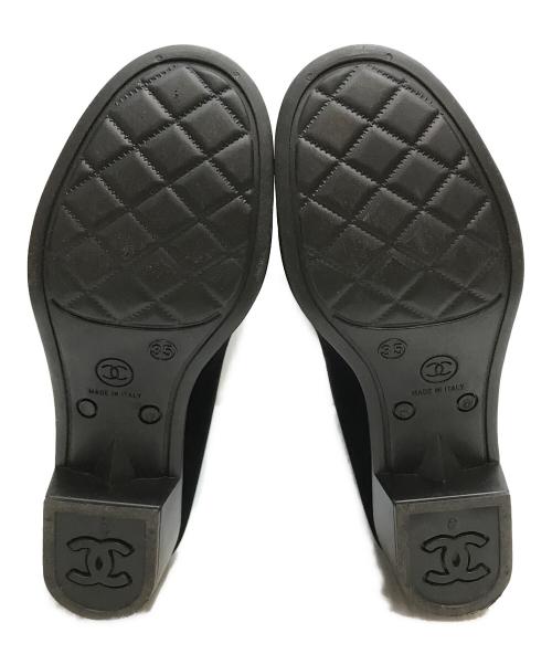 CHANEL（シャネル）CHANEL (シャネル) ココマーク カメリア ベル ベットレインブーツ ブラック サイズ:SIZE 35の古着・服飾アイテム