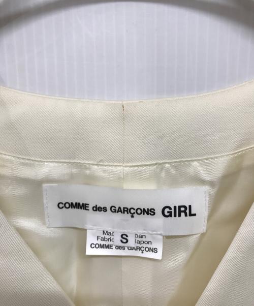COMME des GARCONS GIRL（コムデギャルソンガール）COMME des GARCONS GIRL (コムデギャルソンガール) ウール サイドライン ジレ ホワイト×レッド サイズ:Sの古着・服飾アイテム
