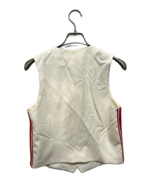 COMME des GARCONS GIRL（コムデギャルソンガール）COMME des GARCONS GIRL (コムデギャルソンガール) ウール サイドライン ジレ ホワイト×レッド サイズ:Sの古着・服飾アイテム