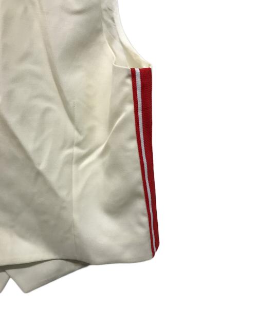 COMME des GARCONS GIRL（コムデギャルソンガール）COMME des GARCONS GIRL (コムデギャルソンガール) ウール サイドライン ジレ ホワイト×レッド サイズ:Sの古着・服飾アイテム