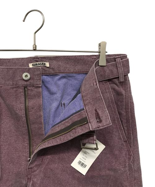 AURALEE（オーラリー）AURALEE (オーラリー) WASHED ORGANIC CANVAS BELTED PANTS(ウォッシュド・オーガニック・キャンバス・ベルテッド・パンツ) パープル サイズ:3の古着・服飾アイテム