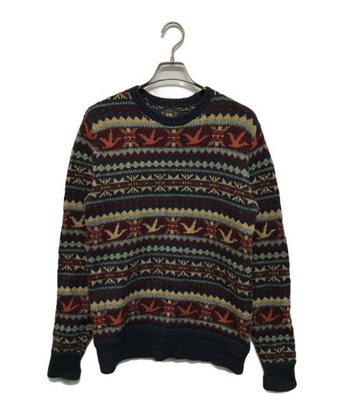 RRL（ダブルアールエル）RRL (ダブルアールエル) フェアアイルセーター レッド×ネイビー サイズ:SPの古着・服飾アイテム