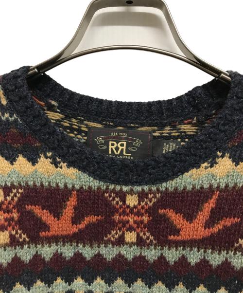 RRL（ダブルアールエル）RRL (ダブルアールエル) フェアアイルセーター レッド×ネイビー サイズ:SPの古着・服飾アイテム