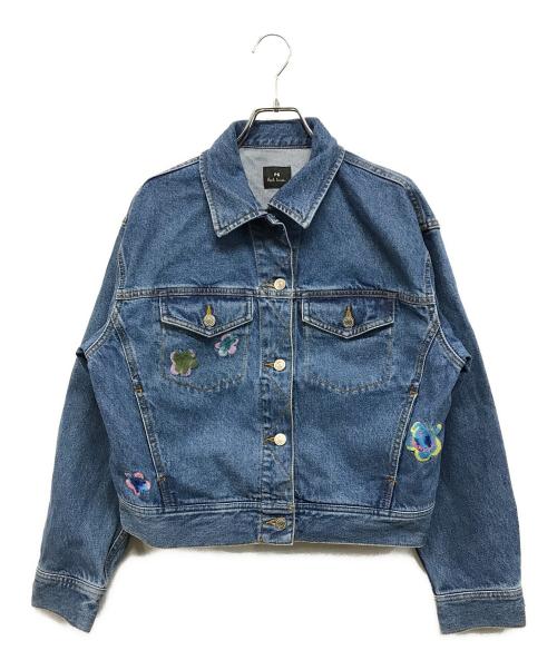 PS Paul Smith（ＰＳポールスミス）PS Paul Smith (ＰＳポールスミス) フラワーエンブロイダリー デニムジャケット ブルー サイズ:SIZE 40の古着・服飾アイテム