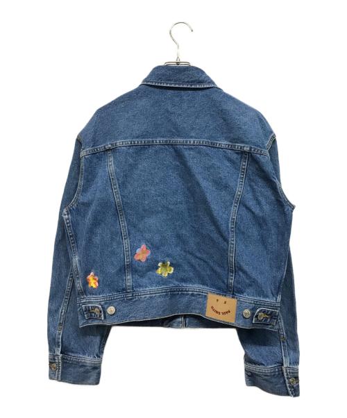 PS Paul Smith（ＰＳポールスミス）PS Paul Smith (ＰＳポールスミス) フラワーエンブロイダリー デニムジャケット ブルー サイズ:SIZE 40の古着・服飾アイテム