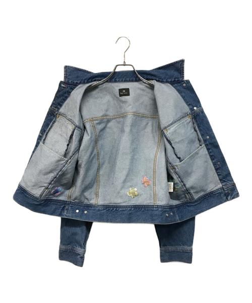 PS Paul Smith（ＰＳポールスミス）PS Paul Smith (ＰＳポールスミス) フラワーエンブロイダリー デニムジャケット ブルー サイズ:SIZE 40の古着・服飾アイテム