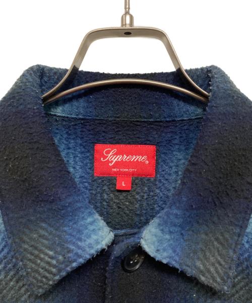 SUPREME（シュプリーム）SUPREME (シュプリーム) Shadow Plaid Fleece Shirt　フリースシャツ ブルー サイズ:Lの古着・服飾アイテム