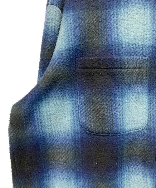 SUPREME（シュプリーム）SUPREME (シュプリーム) Shadow Plaid Fleece Shirt　フリースシャツ ブルー サイズ:Lの古着・服飾アイテム