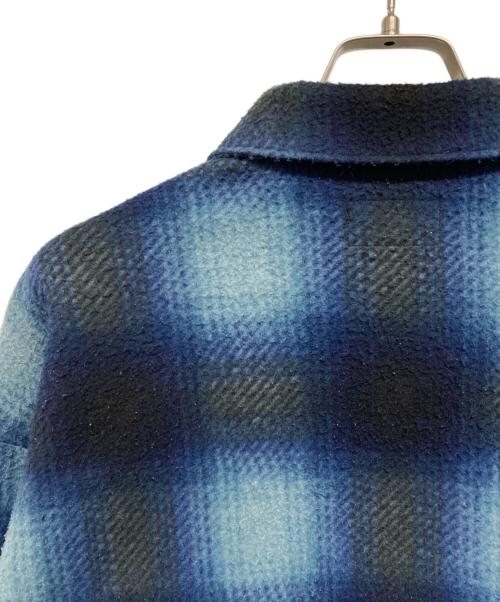 SUPREME（シュプリーム）SUPREME (シュプリーム) Shadow Plaid Fleece Shirt　フリースシャツ ブルー サイズ:Lの古着・服飾アイテム