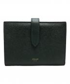 CELINEセリーヌ）の古着「ミディアムストラップウォレット」｜ダークグリーン