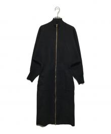 Curensology（カレンソロジー）の古着「ウールダブルフェイスニットワンピース」｜ブラック