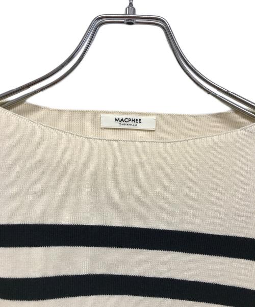MACPHEE（マカフィー）MACPHEE (マカフィー) パネルボーダー ボートネックプルオーバー ベージュ×ブラック サイズ:Sの古着・服飾アイテム