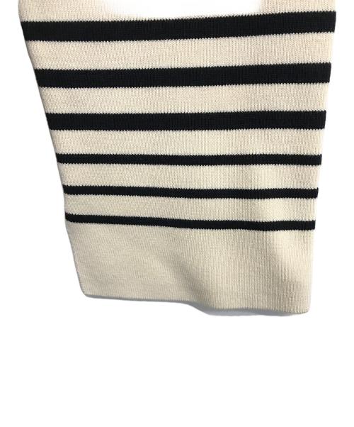 MACPHEE（マカフィー）MACPHEE (マカフィー) パネルボーダー ボートネックプルオーバー ベージュ×ブラック サイズ:Sの古着・服飾アイテム