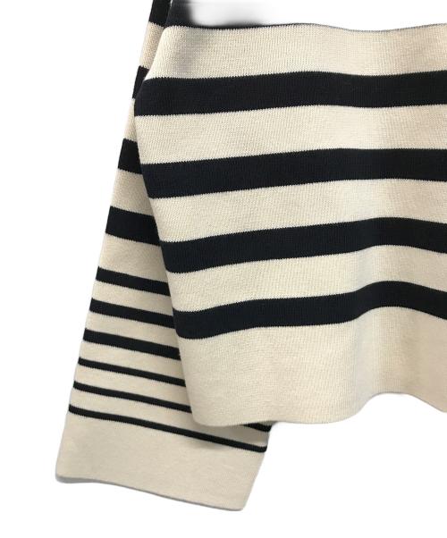 MACPHEE（マカフィー）MACPHEE (マカフィー) パネルボーダー ボートネックプルオーバー ベージュ×ブラック サイズ:Sの古着・服飾アイテム