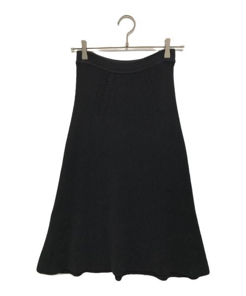 HERMES（エルメス）HERMES (エルメス) フレアニットスカート ブラック サイズ:SIZE 38の古着・服飾アイテム
