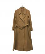 Ameriアメリ）の古着「BELT FLARE LONG COAT」｜ベージュ