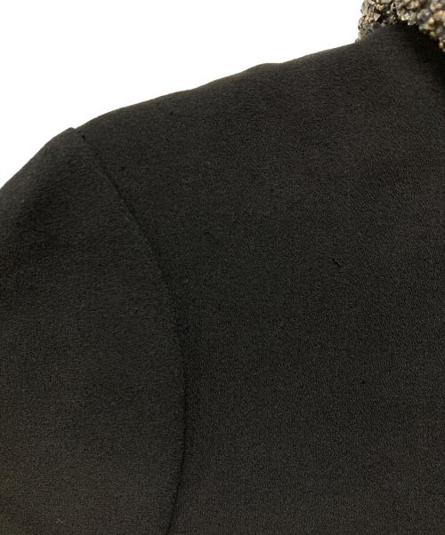 CELINE（セリーヌ）CELINE (セリーヌ) アシメデザインビジューネックブラウス ブラック サイズ:SIZE 36の古着・服飾アイテム