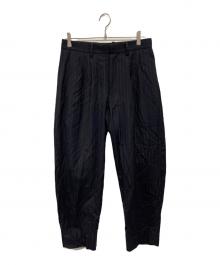 FOLL（フォル）の古着「summer wool wardrobe slacks(サマー・ウール・ワードローブ・スラックス)」｜ネイビー