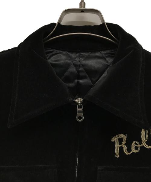 ROLL（ロール）ROLL (ロール) ベルベット中綿ジャケット ブラック サイズ:Lの古着・服飾アイテム