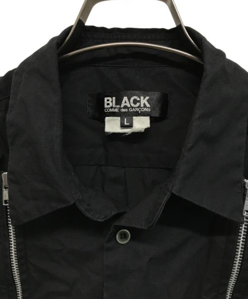 BLACK COMME des GARCONS（ブラックコムデギャルソン）BLACK COMME des GARCONS (ブラックコムデギャルソン) フロントジップデザインシャツ ブラック サイズ:Lの古着・服飾アイテム