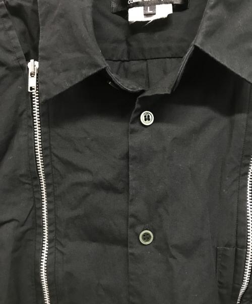 BLACK COMME des GARCONS（ブラックコムデギャルソン）BLACK COMME des GARCONS (ブラックコムデギャルソン) フロントジップデザインシャツ ブラック サイズ:Lの古着・服飾アイテム